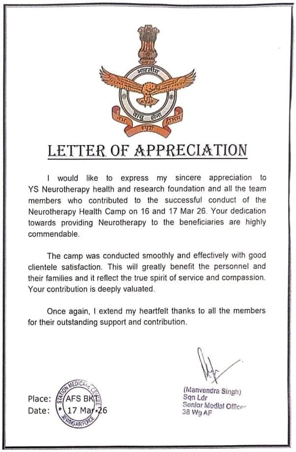 Letter of Appreciation Indian Air Force